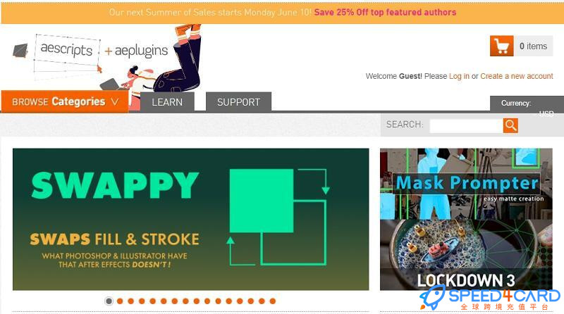 海外网站Aescripts.com代购代付代买 - Speed4Card.com专业充值平台