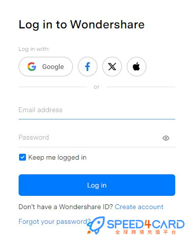 Wondershare.com代购代付订阅AI [人工代购] 怎么登录 -Speed4Card专业充值平台