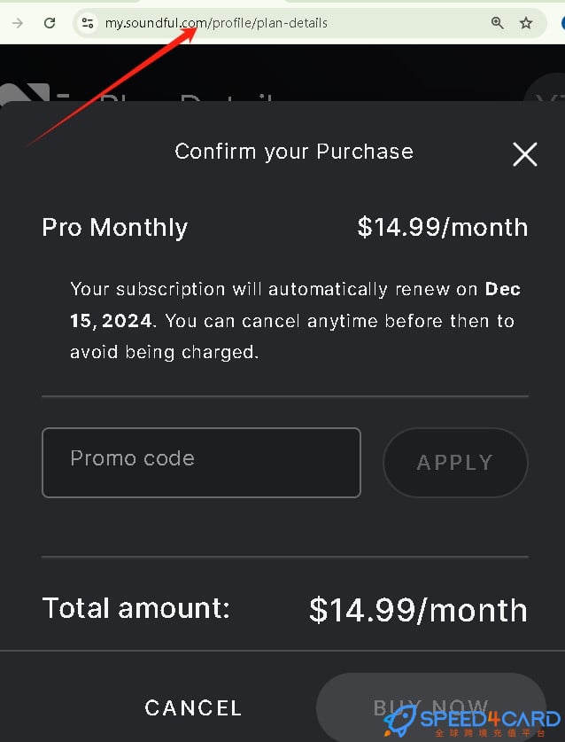 Soundful代购代付订阅AI [人工代购]怎么支付？- Speed4Card专业充值平台
