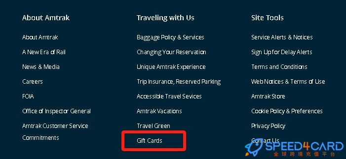 Amtrak礼品卡美国 | Amtrak Gift Card充值卡密  [自动发货]- Speed4Card专业充值平台